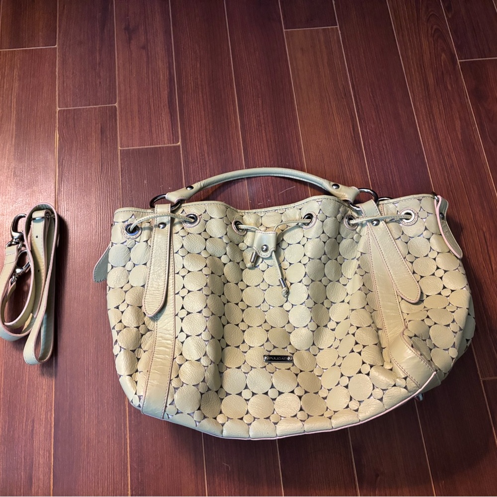 New pulicati lime leather bag
